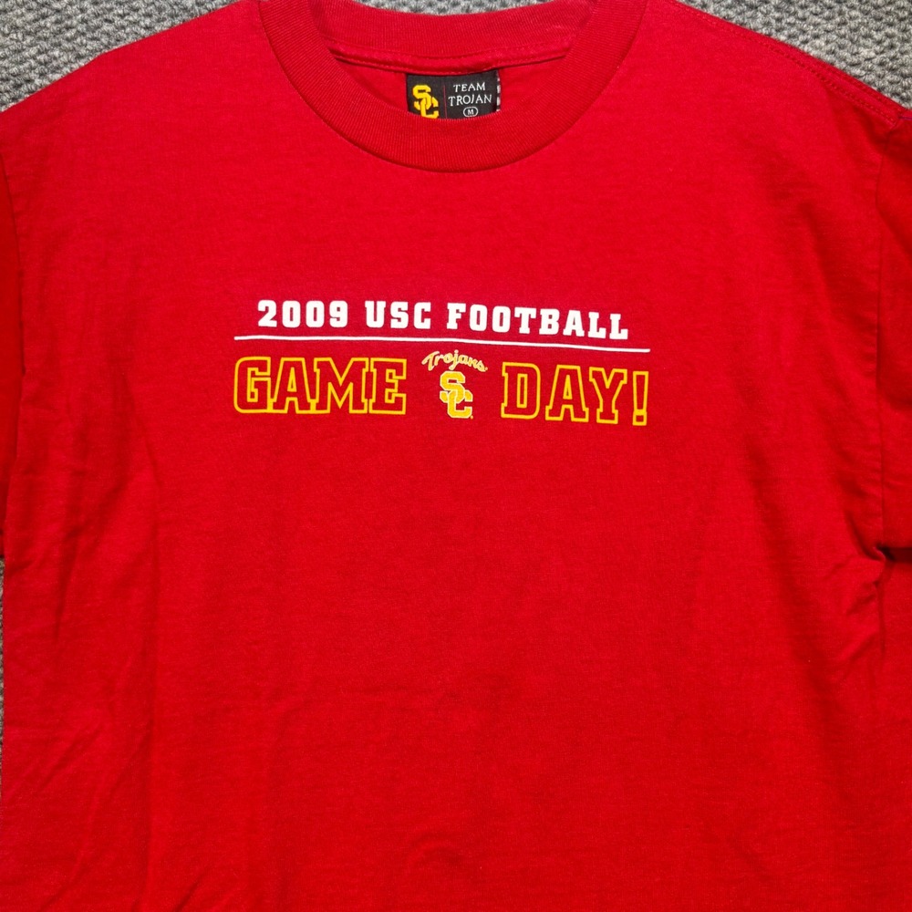 USC Trojans 2009 Football Game Day Schedule T-Shirt Red Mens Medium Team Trojan